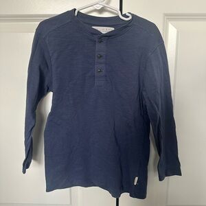 Zara Blue Long Sleeve Henley Tee